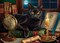 Sunsout Black Cat by Candlelight 500 pc Large Pieces Jigsaw Puzzle 42906